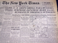 1944 FEBRUARY 8 NEW YORK TIMES - U. S. SHIPS SHELL PARAMUSHIRU - NT 746