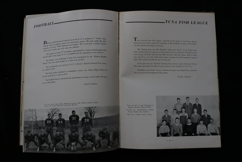 1945 TOM TOM OWEGO FREE ACADEMY YEARBOOK - OWEGO NEW YORK - HARDCOVER - YB 3481