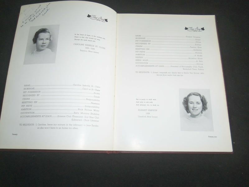 1938 THE IVY ST. MARY'S HALL YEARBOOK - BURLINGTON, NEW JERSEY - YB 2554