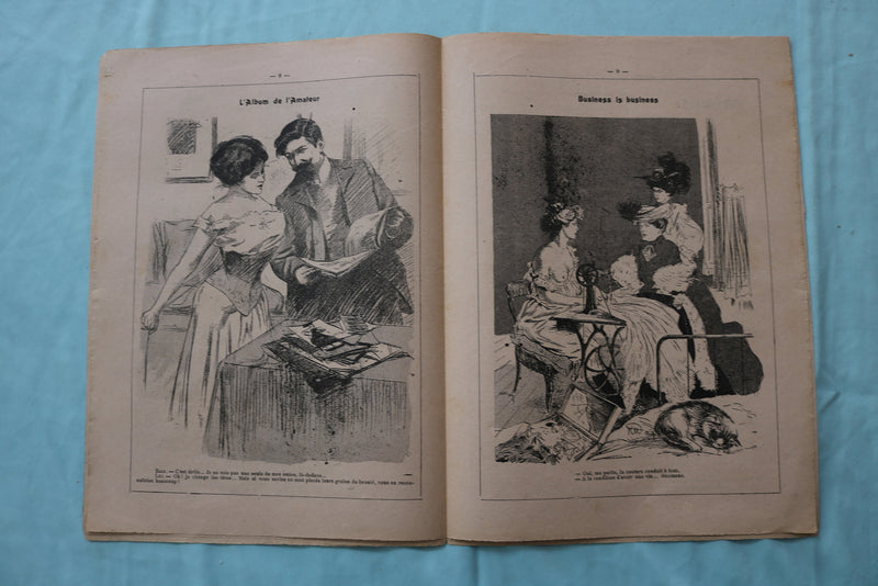 1907-1908 JEAN QUI RIT MAGAZINE - ILLUSTRATED JOURNAL-FRENCH - LOT OF 3 - K 2544