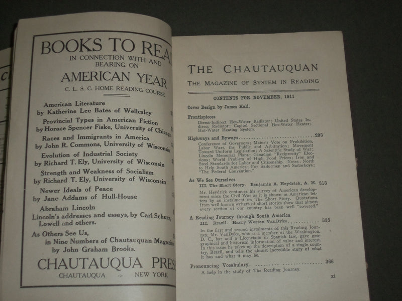 1909-1911 THE CHAUTAUQUAN MAGAZINE LOT OF 7 ISSUES - NEW YORK - WR 461