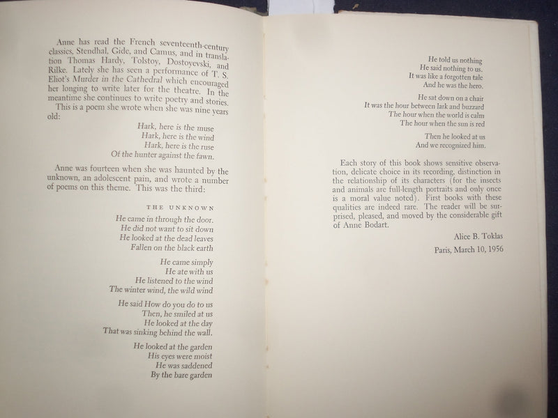 1956 THE BLUE DOG HARDCOVER BOOK BY ANNE BODART - ALICE B. TOKLAS - KD 9145