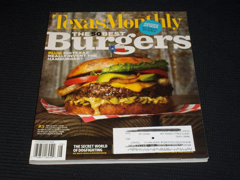 2009 AUGUST TEXAS MONTHLY MAGAZINE - 50 BEST BURGERS FRONT COVER - E 7459