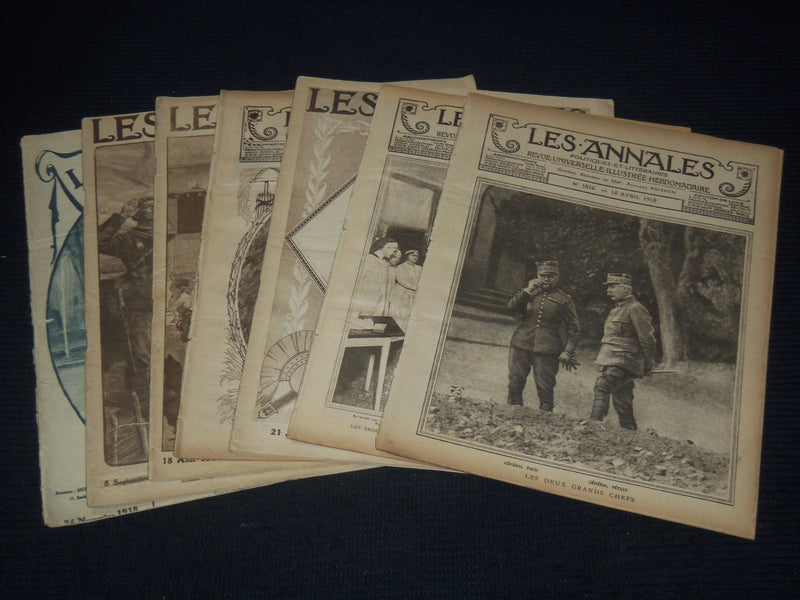 1918 LES ANNALES WWI FRENCH MAGAZINE LOT OF 7 ISSUES - WORLD WAR I - O 3785