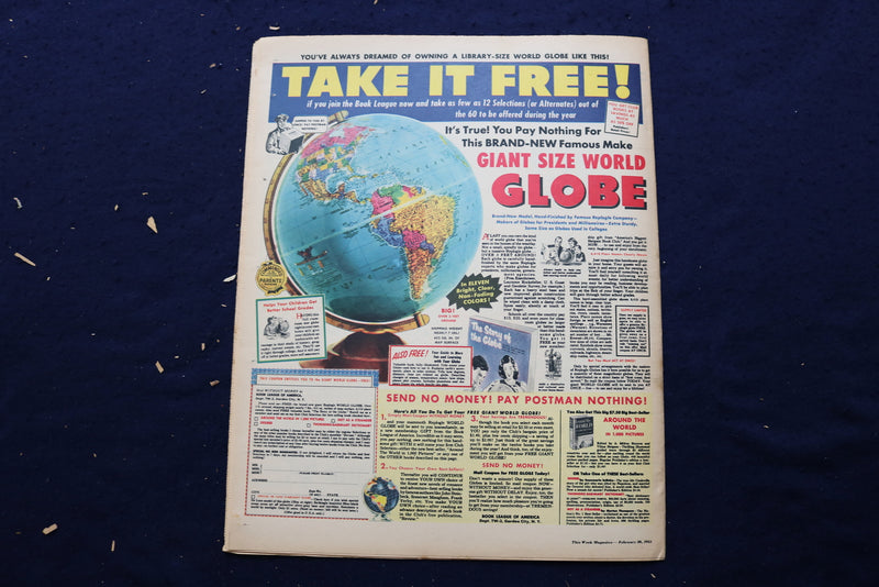 1955 FEBRUARY 19 THIS WEEK MAGAZINE - GEORGE WASHINGTON COVER - E 22901