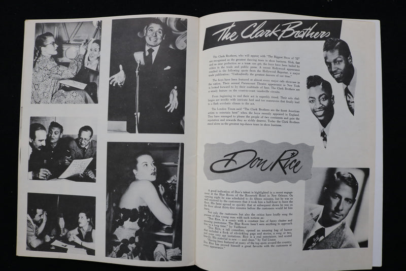 1952 THE BIGGEST SHOW OF '52 PROGRAM - PATTI PAGE - K 2265