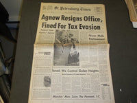 1973 OCTOBER 11 ST. PETERSBURG TIMES NEWSPAPER - SPIRO AGNEW RESIGNS - NP 3328