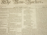 1836 OCTOBER 15 & 22 THE NEW YORKER NEWSPAPER LOT OF 2 ISSUES - NP 4868