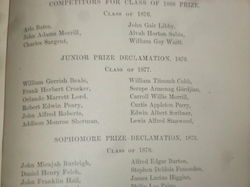 1876-1877 75TH ANNUAL CATALOGUE OF BOWDOIN COLLEGE - ROBERT PEARY - J 4509