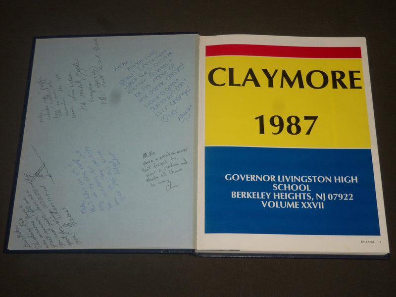 1987 CLAYMORE GOVERNOR LIVINGSTON HIGH SCHOOL YEARBOOK - BERKELEY HTS - YB 963