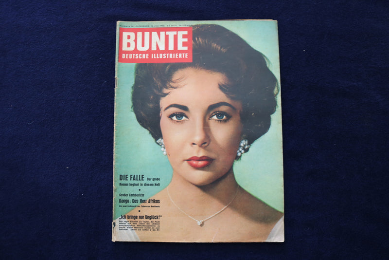 1960 JULY 16 BUNTE MAGAZINE - ELIZABETH TAYLOR COVER - GERMAN - E 23830