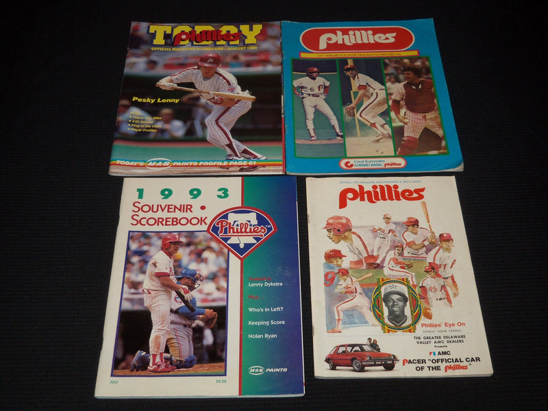 1975-1995 PHILADELPHIA PHILLIES SCORECARD MAGAZINE LOT OF 10 - O 3296