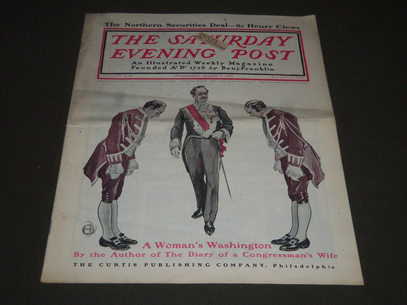 1902 JANUARY 4 THE SATURDAY EVENING POST MAGAZINE - ILLUSTRATED COVER- SP 1023