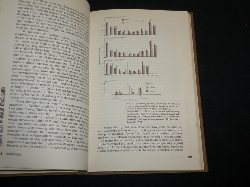 1972 MEMORY CONSOLIDATION HARDCOVER BOOK BY JAMES MCGAUGH & HERZ - KD 7237