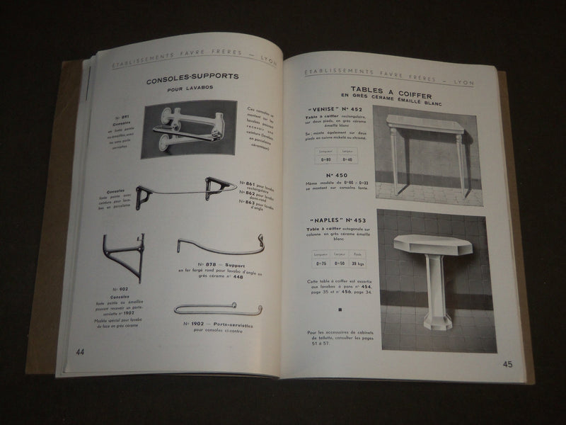 1936 FAVRE FRERES APPAREILS SANITAIRES FRENCH CATALOGUE G - FR 433