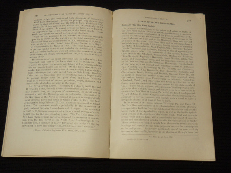 1909 TRANSPORTATION BY WATER IN THE U. S. REPORT - WATER-BORNE TRAFFIC - K 2129