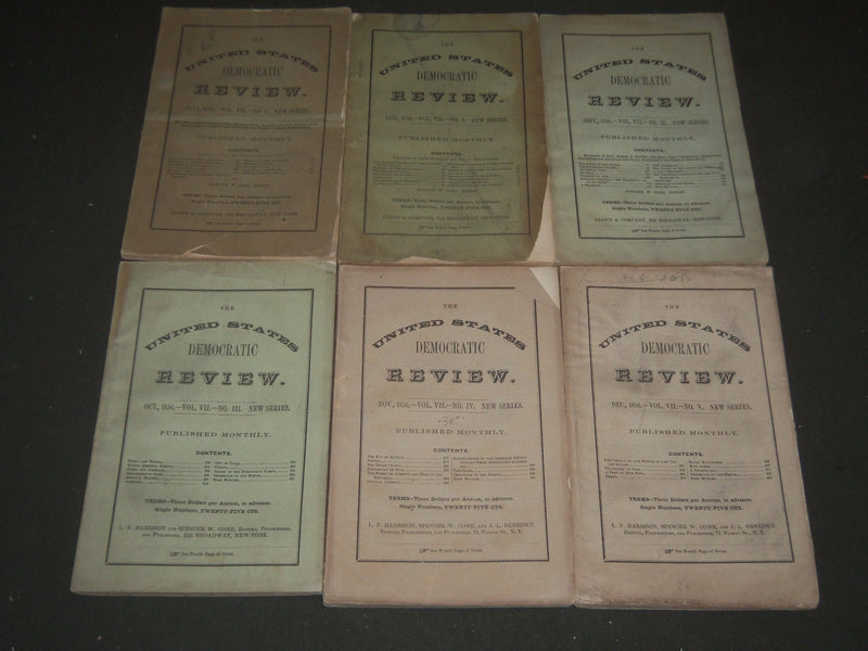 1856 THE UNITED STATES DEMOCRATIC REVIEW MAGAZINE LOT OF 6 ISSUES - WR 1276