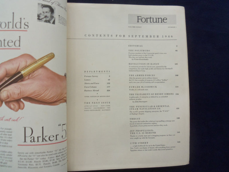 1946 SEPTEMBER FORTUNE MAGAZINE - GREAT COVER & ADS - F 927