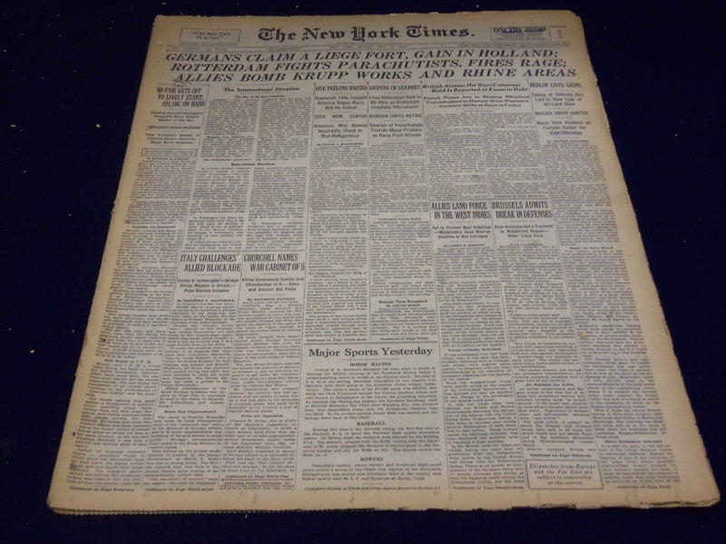 1940 MAY 12 NEW YORK TIMES - ALLIES BOMB KRUPP WORKS - NT 2575