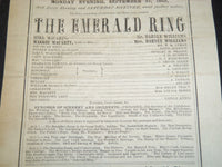 1869 BOSTON THEATRE PROGRAMS LOT OF 2 - THE EMERALD RING - PEARL SAVOY - J 5340