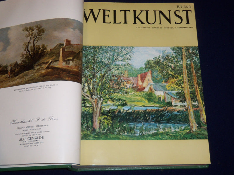 1973 WELTKUNST GERMAN ART MAGAZINE BOUND VOLUME NO. 43 - GREAT ADS - KD 1906