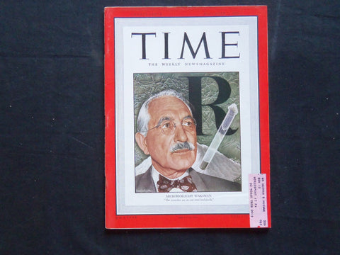 1949 NOVEMBER 7 TIME MAGAZINE - MICROBIOLOGIST SELMAN WAKSMAN - T 1199