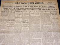 1917 JANUARY 12 NEW YORK TIMES NEWSPAPER - ALLIES TERMS OF PEACE - NT 8742