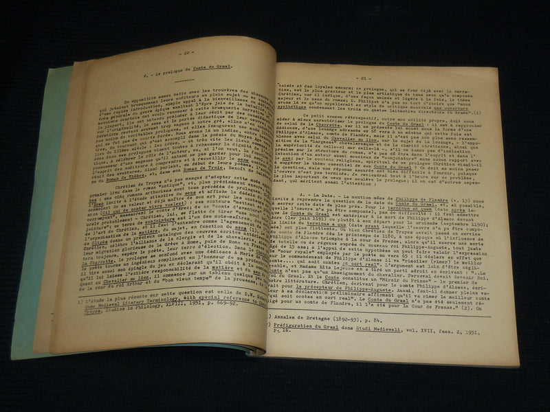 1960'S PERCEVAL OU LE CONTE DU GRAAL BOOK BY JEAN FRAPPIER - FRENCH - J 6992