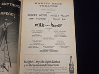 1963 JAN 21 PLAYBILL MILK & HONEY SIGNED BY MOLLY PICON & JOYCE LYNN - J 1770