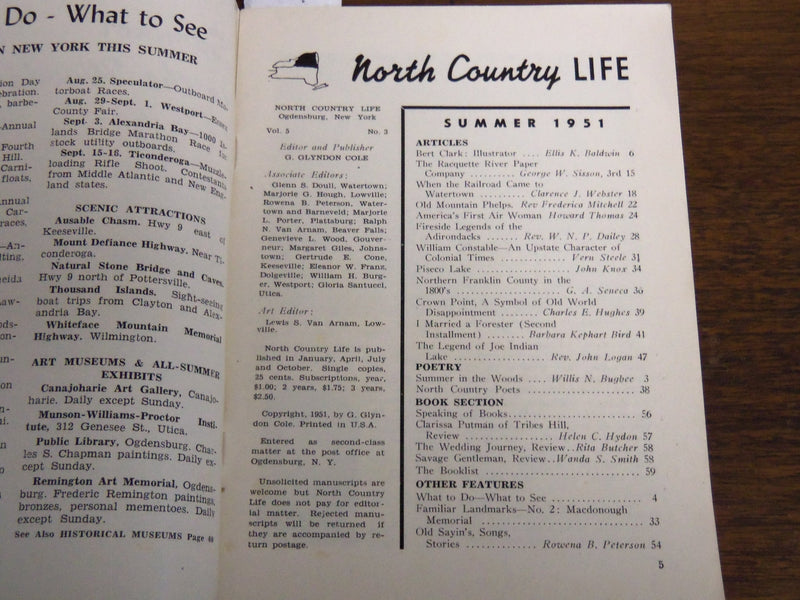 1948-1951 NORTH COUNTRY LIFE MAGAZINE LOT OF 3 - NORTHERN NEW YORK - K 1283