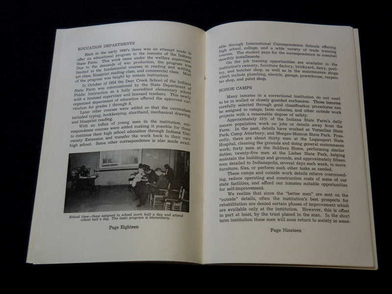 1960 INDIANA STATE FAR PUTNAMVILLE PAMPHLET BY RICHARD STEINERT- INDIANA- J 7232