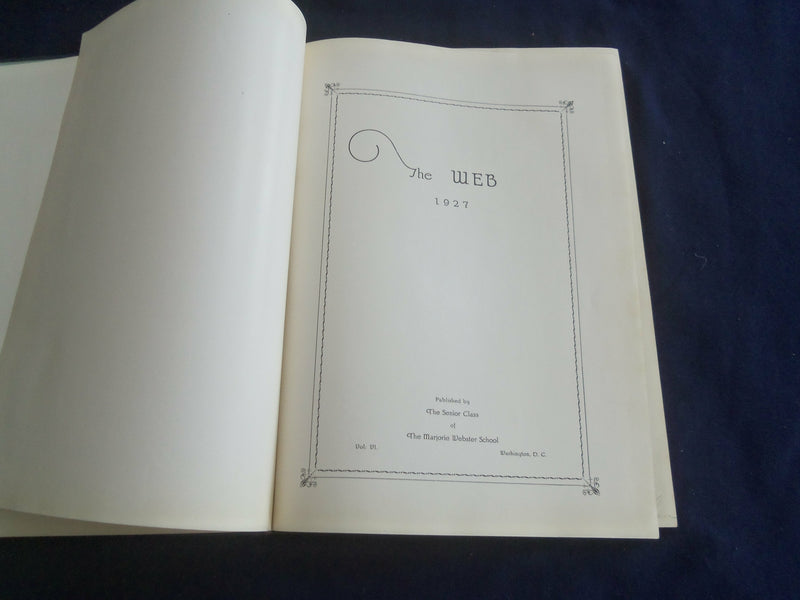 1927 THE WEB MARJORIE WEBSTER SCHOOL YEARBOOK - WASHINGTON, DC - YB 2719