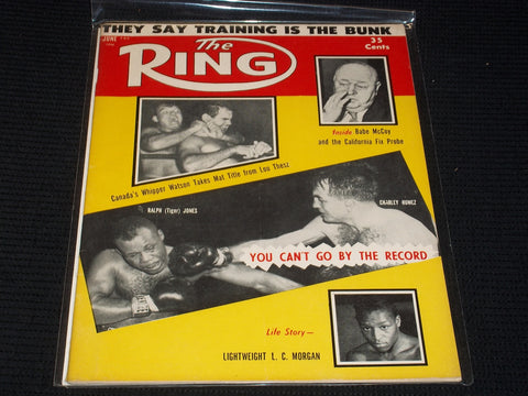 1956 JUNE THE RING MAGAZINE - TIGER JONES CHARLEY HUMEZ FRONT COVER - E 3995