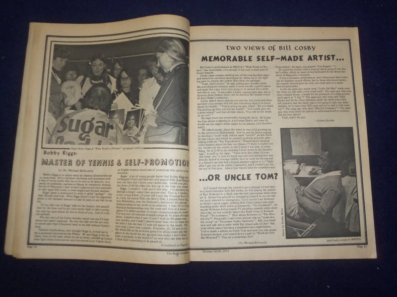 1974 OCTOBER 23-30 BUGLE AMERICAN MAGAZINE - BOBBY RIGGS & BILL COSBY - J 9423