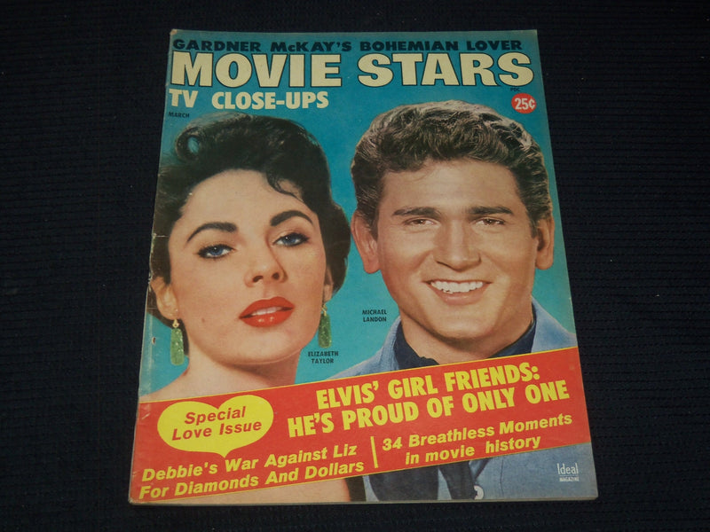 1960 MARCH MOVIE STARS TV CLOSE-UPS MAGAZINE - LIZ TAYLOR & LANDON - E 16282
