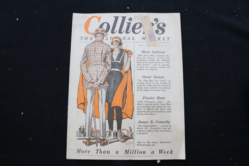 1919 AUGUST 9 COLLIER'S MAGAZINE - A MAN AND WOMAN COVER - E 10957