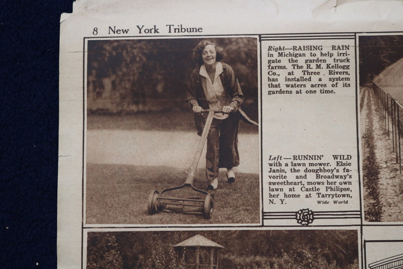 1924 FEB 10 NY TRIBUNE GARDEN GRAPHIC SECTION- PEARL WHITE-ELSIE JANIS - NP 8757