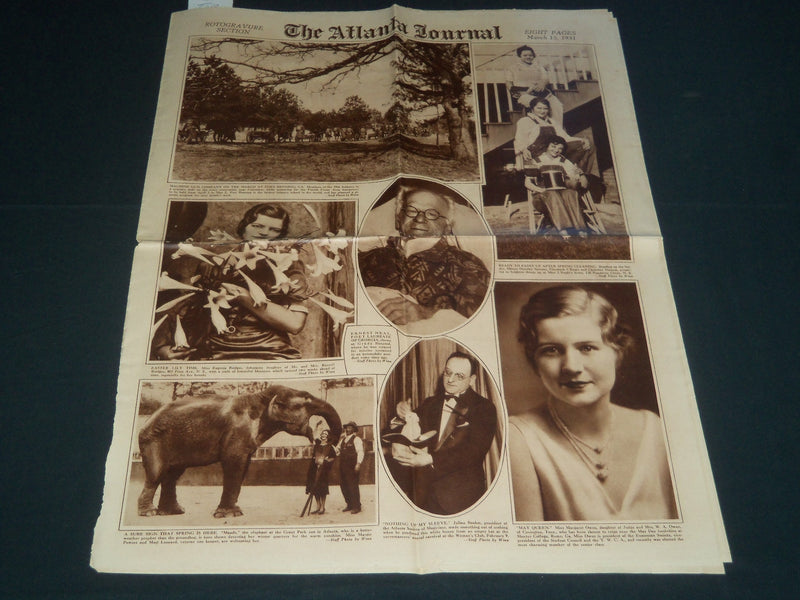 1931 MARCH 15 ATLANTIC JOURNAL ROTO SECTION - BOBBY JONES - NICE PHOTOS- NP 3889