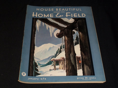 1934 JANUARY HOUSE BEAUTIFUL MAGAZINE BEAUTIFUL FRONT COVER & PHOTOS - E 2756