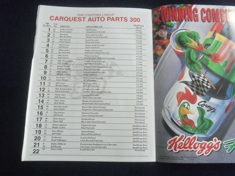 1998 MAY CHARLOTTE MOTOR SPEEDWAY COLLECTOR'S EDITION MAGAZINE - SP 3804U