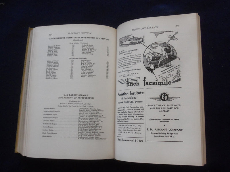 1941 THE AIRCRAFT YEAR BOOK HARDCOVER BOOK -AERONAUTICAL CH. OF COMM. - KD 8258