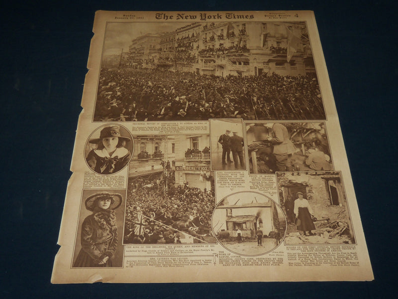 1921 JANUARY 23 NEW YORK TIMES PICTURE SECTION - KING CONSTANTINE - NT 8924