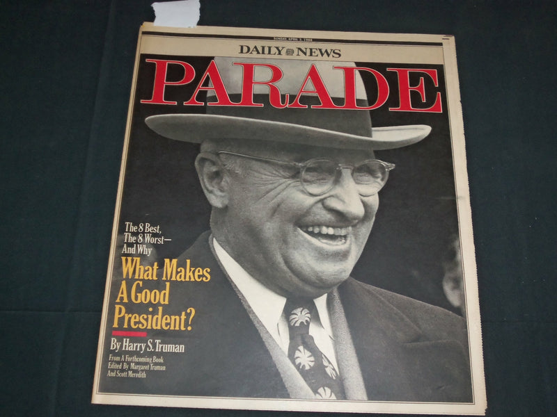 1988 APRIL 3 NEW YORK DAILY NEWS PARADE MAGAZINE - HARRY S. TRUMAN - NP 3537