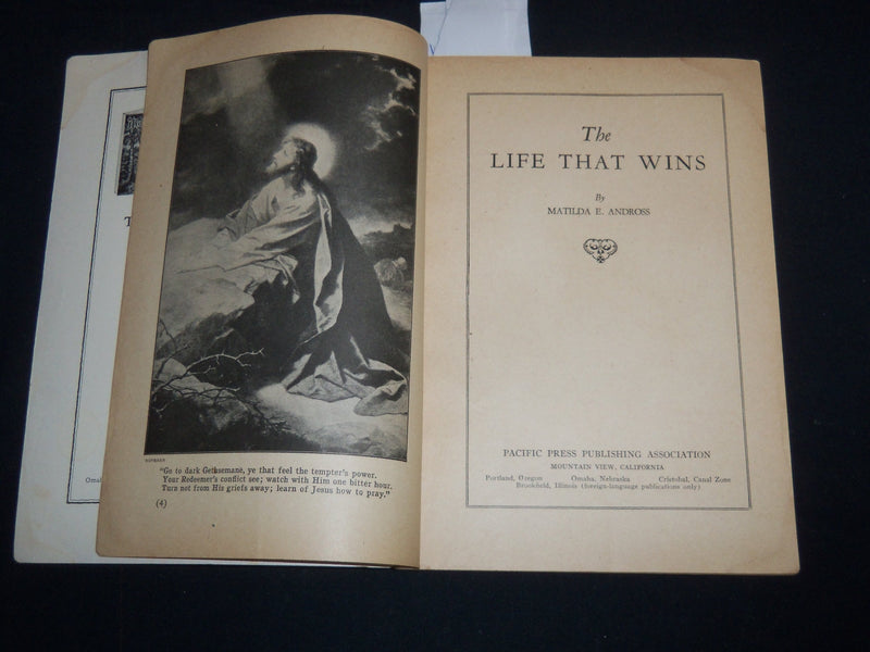 1922 THE LIFE THAT WINS SOFTCOVER BOOK BY MATILDA ANDROSS - J 9296