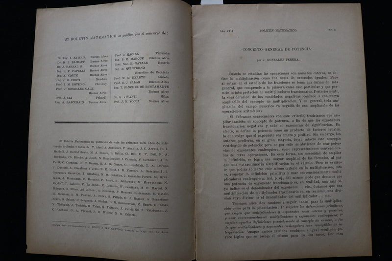 1935 BOLETIN MATEMATICO SOFTCOVER BOOKS -LOT OF 2- BUENOS AIRES-SPANISH - K 2238