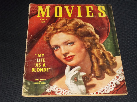 1947 MARCH MOVIES MAGAZINE - LINDA DARNELL FRONT COVER - E 14180