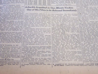 1922 APRIL 13 NEW YORK TIMES - ARBUCKLE ACQUITTED IN ONE MINUTE VERDICT- NT 5766