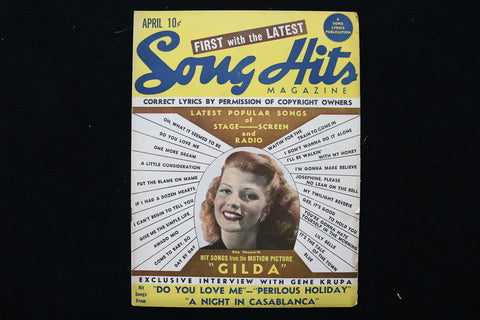 1946 APRIL SONG HITS MAGAZINE - RITA HAYWORTH COVER - E 24619