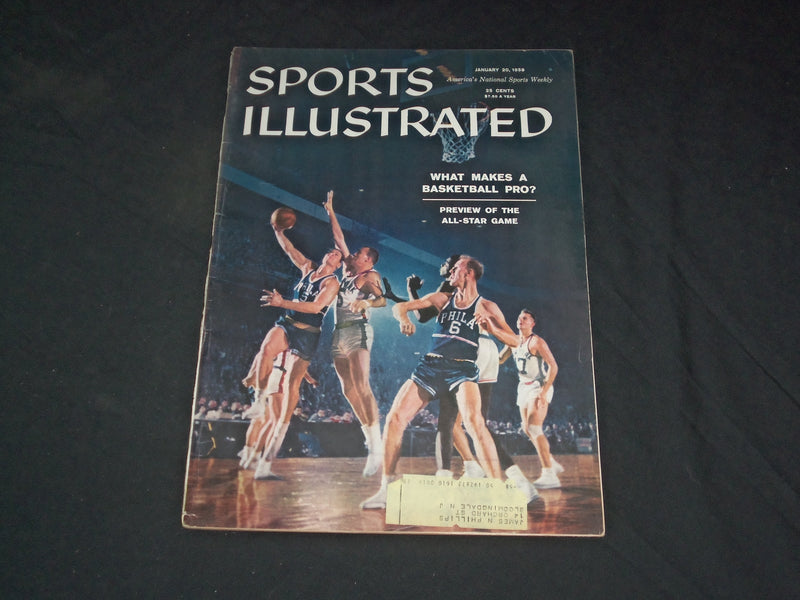 1958 JANUARY 20 SPORTS ILLUSTRATED MAGAZINE-WHAT MAKES A BASKETBALL PRO?-SP 8866