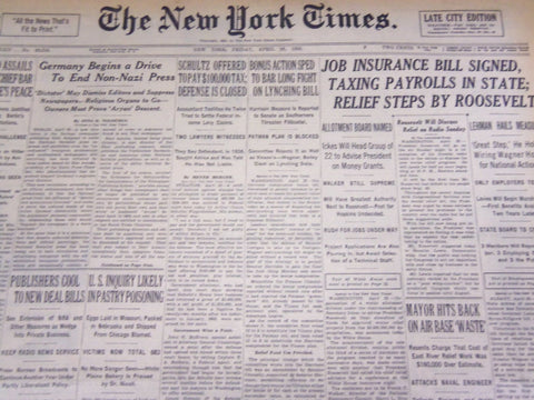 1935 APRIL 26 NEW YORK TIMES - SCHULTZ OFFERED TO PAY $100,000 TAX - NT 1864